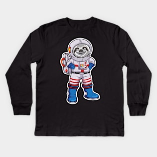 Space Sloth Kids Long Sleeve T-Shirt